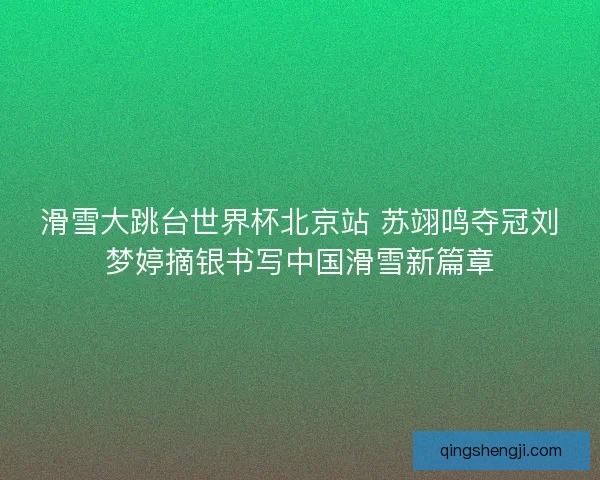滑雪大跳台世界杯北京站 苏翊鸣夺冠刘梦婷摘银书写中国滑雪新篇章